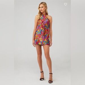 Show Me Your Mumu Jasmine Tie Mini Dress Garden Glow Floral Halter Size XXL